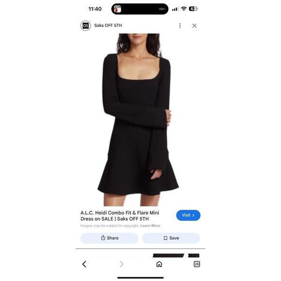 ALC Heidi Combo Fit & Flare Black Mini Dress Sz 8 NWT $495 MSRP - Picture 15 of 15